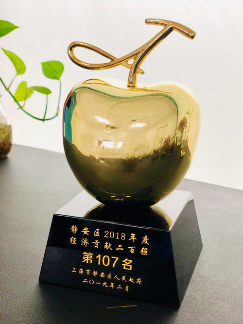 公司蝉联静安区2018年度经济贡献二百强企业